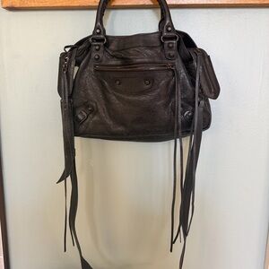 Balenciaga Vintage Black Leather Town Bag
